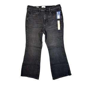 Universal Thread High Rise Flare Black Denim Jeans Women's Size 14 Short NWT